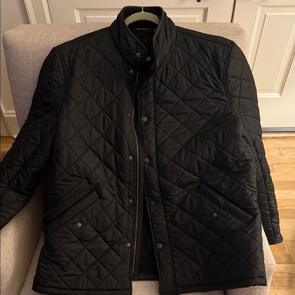 Men's Black Quilted Jacket - Picture 1 of 2